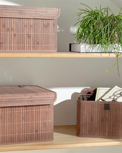 Fancy Bamboo Storage Box 33X23X20 cm Brown