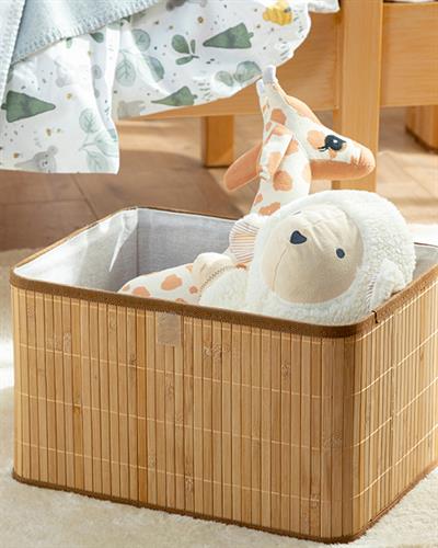 Fancy Кутия За Съхранение Бамбук 36x27x22 cm Бежов