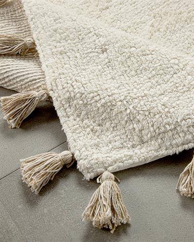 Fancy Постелка За Баня Памучен, Кремово, 60 X 90 Cm