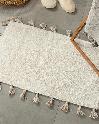 Fancy Постелка За Баня Памучен, Кремово, 60 X 90 Cm