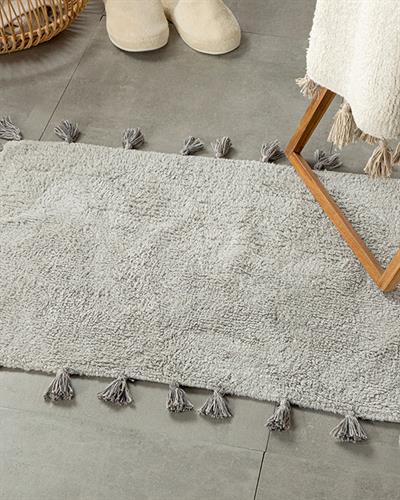 Fancy Постелка За Баня Памучен, Светло Сиво, 60 X 90 Cm