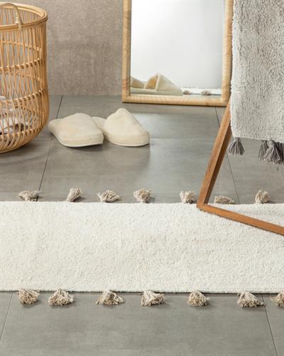 Fancy Постелка За Баня Памучен, Кремово, 60 X 90 Cm