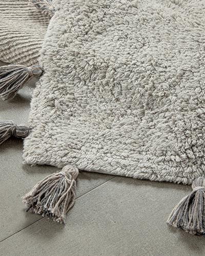 Fancy Постелка За Баня Памучен, Светло Сиво, 60 X 90 Cm