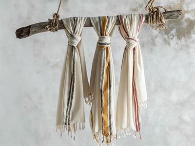 Fancy Пещемал на райе Памучен 75x150 см Оранжев