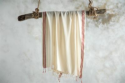 Fancy Пещемал на райе Памучен 75x150 см Оранжев