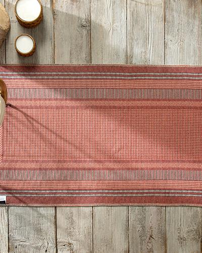 Fancy Weaved Rug 80x150 cm Stone - Brick Red