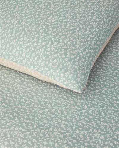 Fancy Flowers Спален Комплект Двоен Лесно за гладене 200x220 см Зелен