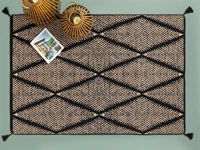 Fancy Odes Килим Тъкан, Бежово-Черно, 120 X 180 Cm