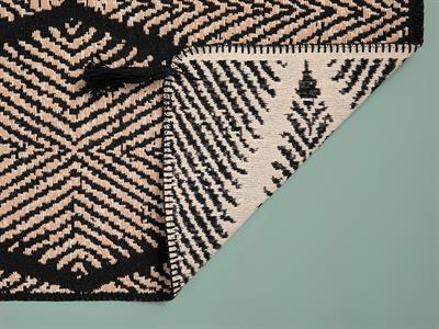 Fancy Odes Килим Тъкан, Бежово-Черно, 80 X 150 Cm