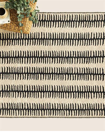 Fancy Osana Килим Тъкан, Кремаво Черно, 120 X 180 Cm