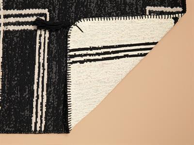 Fancy Paige Килим Тъкан, Кремаво Черно, 80 X 150 Cm