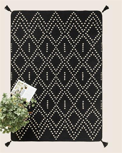 Fancy Poti Килим Тъкан, Кремаво Черно, 120 X 180 Cm