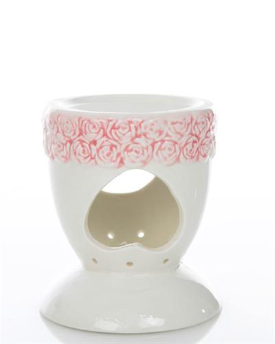 Fancy Roses Свещник Порцелан 14,3x14,3x11,5 cm Бял