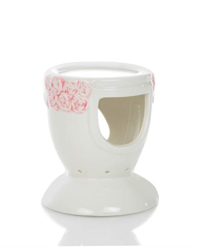 Fancy Roses Свещник Порцелан 14,3x14,3x11,5 cm Бял