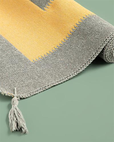 Fancy  Square Килим Тъкан 80x150 cm Сив - Жълт