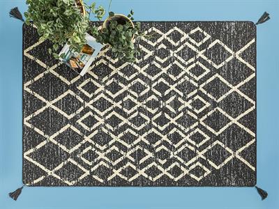 Fancy Tien Weaved Rug 120x180 cm Cream - Black