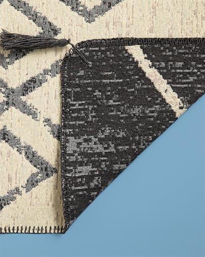 Fancy Tien Weaved Rug 80x150 cm Cream - Black