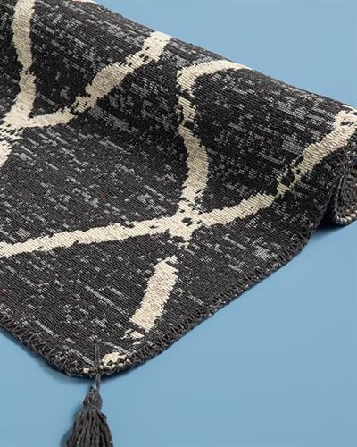 Fancy Tien Weaved Rug 80x150 cm Cream - Black