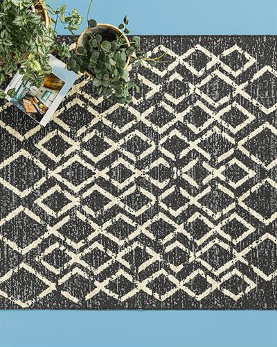 Fancy Tien Weaved Rug 80x150 cm Cream - Black