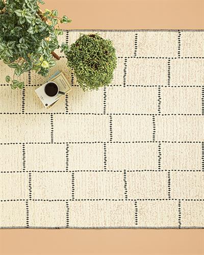 FancyNia Weaved Rug 80x150 cm Cream - Black