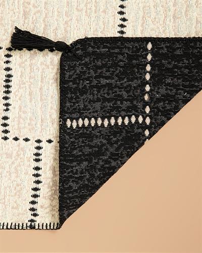 FancyNia Weaved Rug 80x150 cm Cream - Black