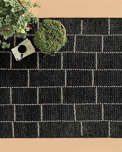 FancyNia Weaved Rug 80x150 cm Cream - Black
