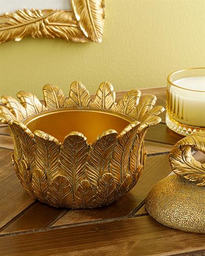 Feathers Декоративна Кутия 11.9x11.9x9.8 см Златен