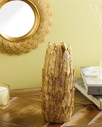 Feathers Ваза 8.7x8.7x20.5 см Златен
