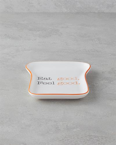 Чиния За Торта Керамика 13x19 см Оранжев-Черен