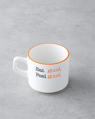 Сервиз За Чай 2 бр. Керамика 184 мл Оранжев-Черен