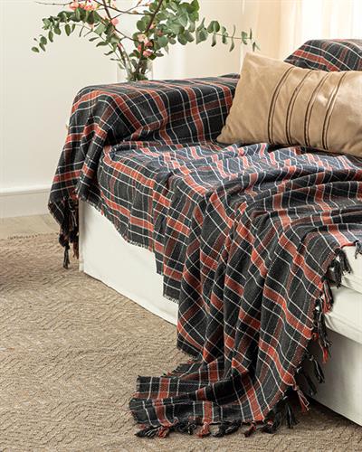 Felicita Покривка За Кресло Тъкан, Памучен, Антрацит, 170 X 250