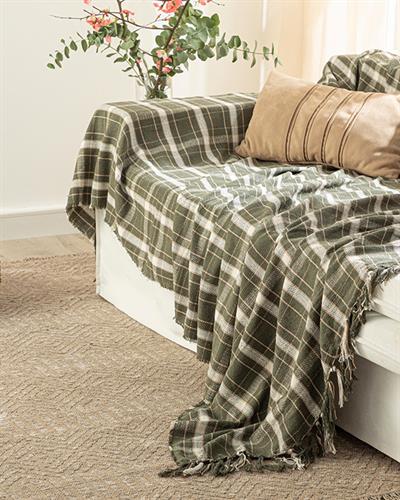 Felicita Покривка За Кресло Тъкан, Памучен, Каки, 170 X 250