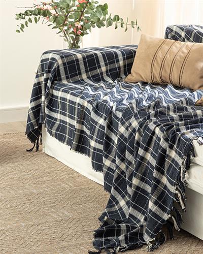 Felicita Покривка За Кресло Тъкан, Памучен, Тъмно Синьо, 170 X 250