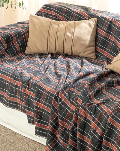 Felicita Покривка За Кресло Тъкан, Памучен, Антрацит, 170 X 250