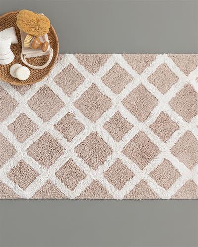 Fence Cottony Bathroom Mat 60x90 cm Beige - Ecru