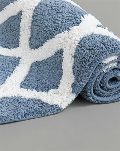 Fence Cottony Bathroom Mat 60x90 cm Ecru-Blue