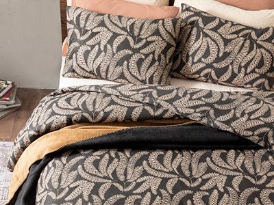 Fern СПАЛНО БЕЛЬО КОМПЛЕ Кing size Памучен 240x220 cm Black