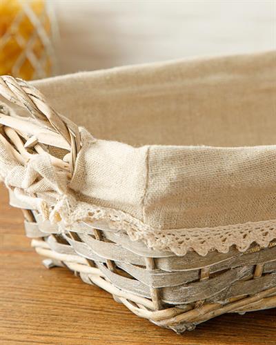 Fiesta Кошница За Хляб Правоъгълен Слама 28x20x9 см Кафяв