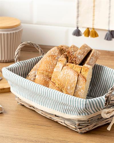 Fiesta Кошница За Хляб Правоъгълен Слама 28x20x9 см Бежов