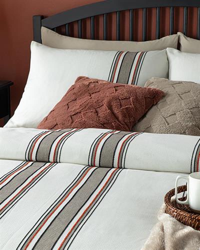 Fine Lines Chenille Paint Yarn King Size Duvet Cover Set 240x220 cm Antrasit-Siyah Test