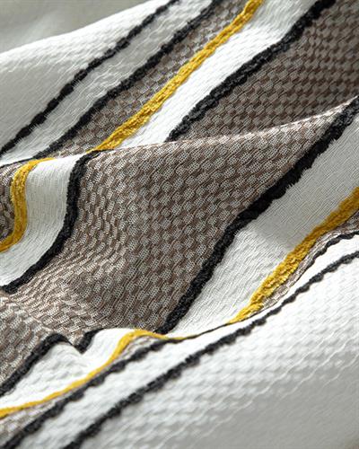 Fine Lines Chenille Paint Yarn For One Person Duvet Cover Set 160x220 cm Yellow-Brown