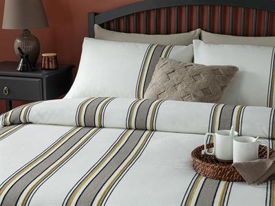 Fine Lines Спално Бельо Компле Двоен Размер, Shiny , Жълто-Кафяво, 200 X 220 Cm