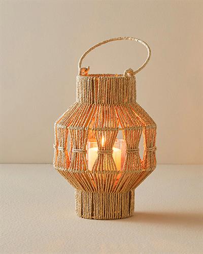 Fiona Wicker Lantern Natural.