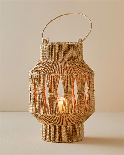 Fiona Wicker Lantern Natural.