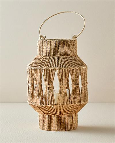 Fiona Wicker Lantern Natural.