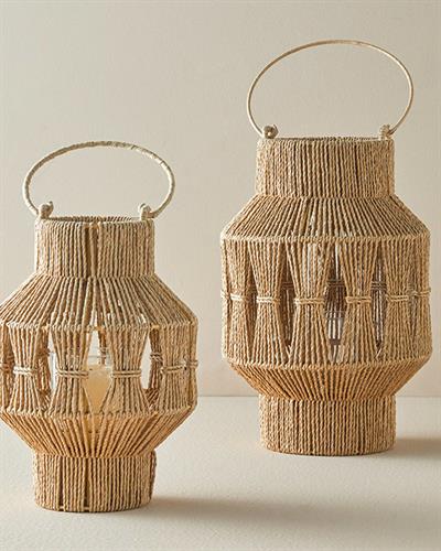 Fiona Wicker Lantern Natural.