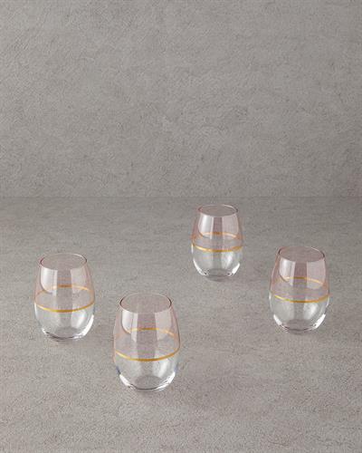 Fiore Чаша 4 бр. Стъкло 300 мл Светлорозов