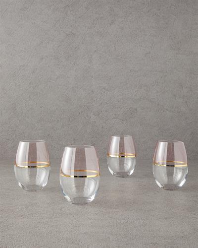 Fiore Чаша 4 бр. Стъкло 300 мл Светлорозов