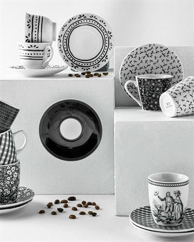 Fiorito Сервиз За Кафе 4 Бр. За 2 Души, Порцелан, Черно, 100 Ml