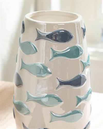 Fish Ваза 9.3x9.3x16 см Син - Зелен